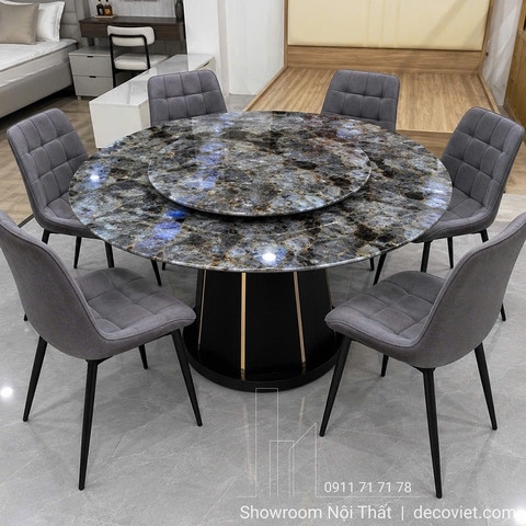 Bàn Tròn Mặt Đá Cẩm Thạch 6 Ghế 3040S