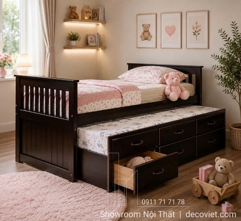 Giường Tầng Cho Bé 407T – Nâu
