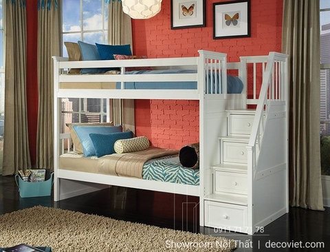 Giường Tầng Giá Rẻ 2T – Trắng