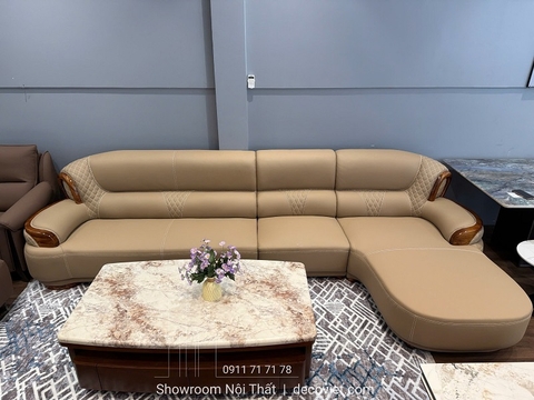 Sofa Gỗ Mun Nhập Khẩu Da Bò 1090T