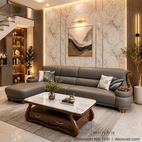 Sofa Gỗ Bọc Da Nhập Khẩu 1048T