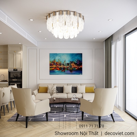 Thiết Kế Căn Hộ 2PN Sunwah Pearl Phong Cách Tân Cổ Điển