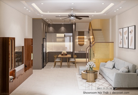 Thiết Kế Nội Thất Nhà Phố 1 Phòng Ngủ Hiện Đại