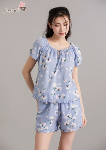 Bộ short cổ tròn rút nơ - 3172