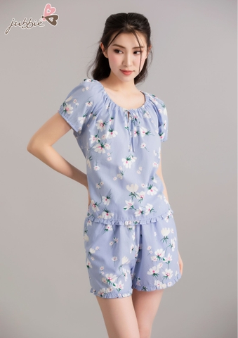 Bộ short cổ tròn rút nơ - 3172