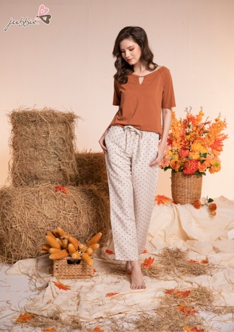 Bộ dài áo thun phối quần - 40376