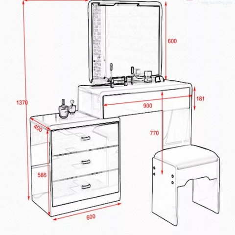 Mẫu bàn trang điểm gỗ đẹp BT-006