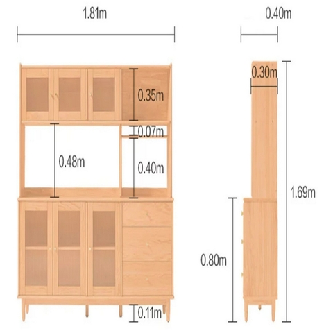 Tủ bếp gỗ tự nhiên thiết kế tiện dụng ZB-008