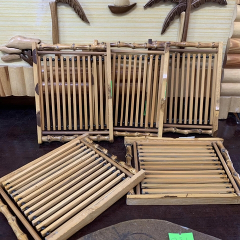 Set đĩa lót ly đan tre xinh xắn