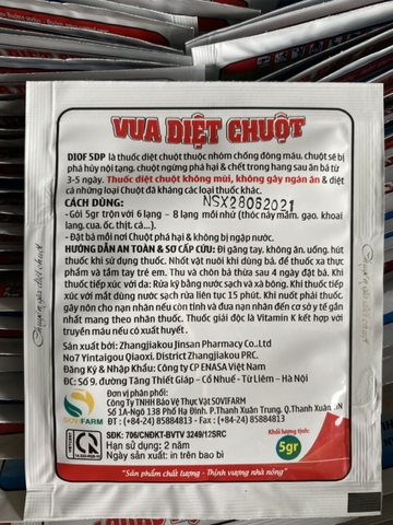 Thuốc Diệt Chuột DIOF 5 DP - Gói 5g