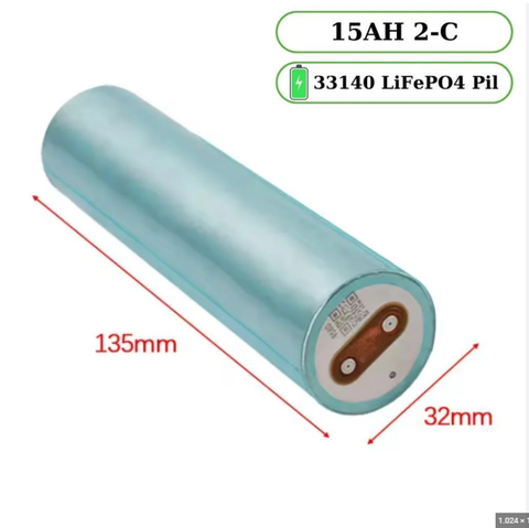 Pin sắt Lithium 33140 3.2V 15Ah chính hãng dòng xả cao 45A 3C LiFePO4 LFP