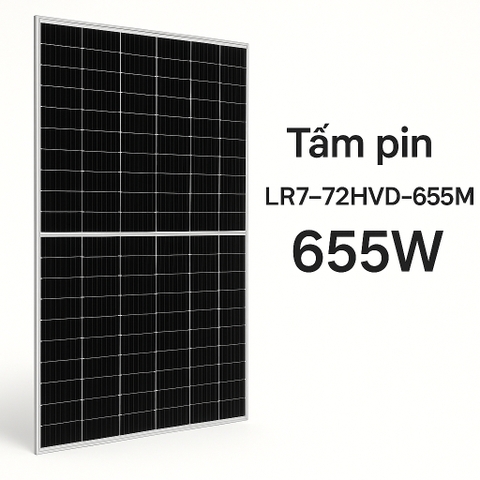 Tấm Pin Mặt Trời Longi LR7‑72HVD‑655M thuộc dòng Hi‑MO X10
