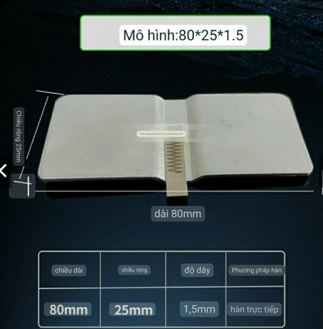 Tấm kết nối pin lithium nhôm nguyên chất với tấm niken 45 * 20 * 1 để hàn lạnh bằng laser