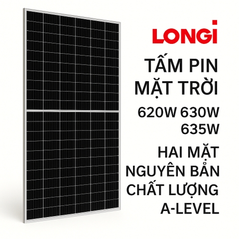 lắp đặt 🌟 Tấm pin năng lượng mặt trời Longi 620W–635W 