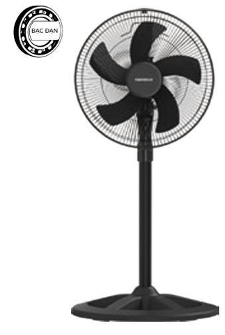 Quạt Đứng Bán Công Nghiệp Nanoco Bạc Đạn 50W 5 Cánh Màu Đen NSF1660K