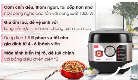 Nồi cơm cao tần Toshiba 1.8 lít RC-18IX1PV