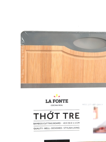 [MỚI] Thớt Tre La Fonte 40x30x1.5 Cm - 180558