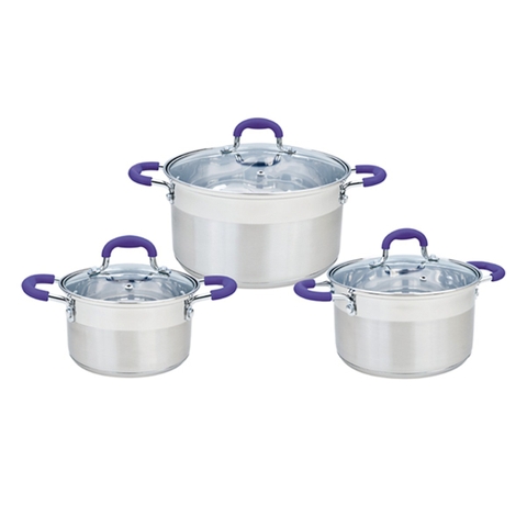 Bộ nồi inox smartcook 3 chiếc cỡ 16, 20, 24cm