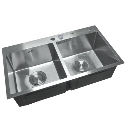 Chậu 2 hố cân handmade inox 304 Faster FS 8245HA