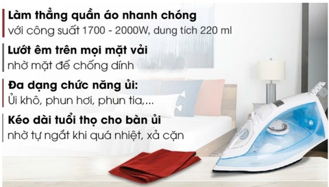 Bàn ủi hơi nước Philips GC1740 2000W