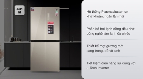 Tủ lạnh Sharp Inverter 401 lít Multi Door SJ-FXP480VG-CH