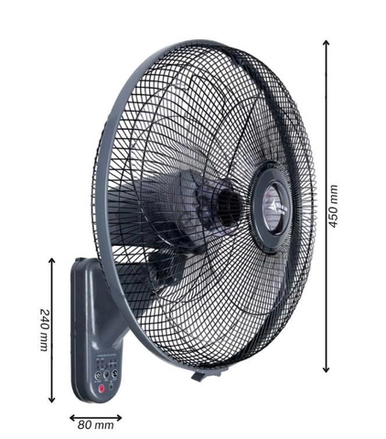 Quạt treo tường Tico MS 48W điều khiển từ xa màu  kem, xám đậm,  đỏ mận,  xanh.