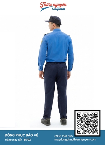 Mẫu đồng phục bảo vệ tông màu xanh dương - màu xanh đậm mang đến tổng thể hài hòa cho trang phục