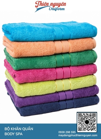 Mẫu khăn body spa cotton 100% bề mặt vải mềm mịn an toàn cho làn da