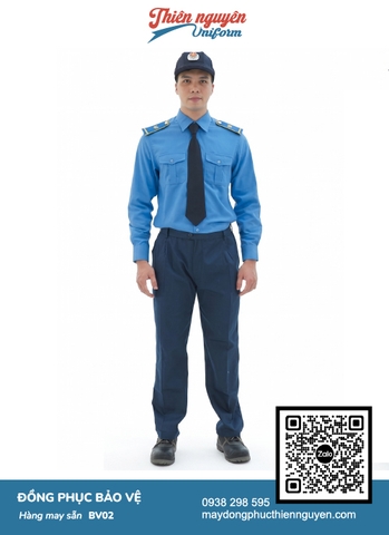 Mẫu đồng phục bảo vệ tông màu xanh dương - màu xanh đậm mang đến tổng thể hài hòa cho trang phục