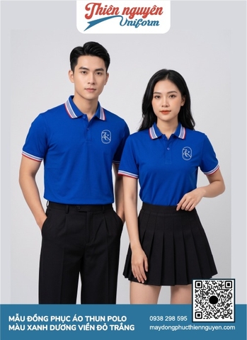 Mẫu áo thun polo màu trắng phối với thiết kế bo dệt tổ ong viền đen đỏ