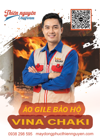Mẫu áo gile bảo hộ VINA CHAKI chất liệu vải kate kết hợp với vải lưới thoáng mát