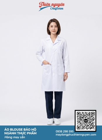 Mẫu áo blouse bảo hộ được sử dụng trong phòng lab thực phẩm