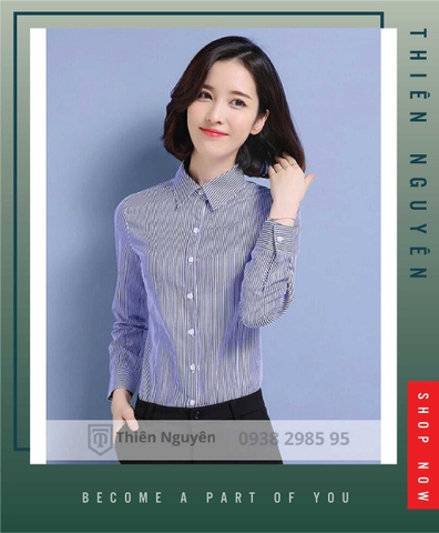 ÁO SƠ MI NỮ ĐẸP - 009 - Công Ty May Đồng Phục Thiên Nguyên Áo Sơ Mi Nữ Đẹp - 009 - Công Ty May Đồng Phục Thiên Nguyên