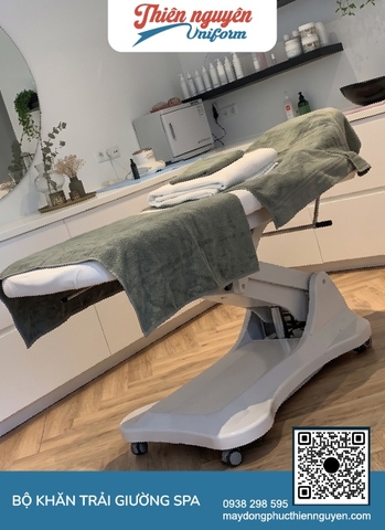 Trọn bộ khăn trải giường spa cotton 100% phù hợp với mọi kích thước, chất liệu vải cao cấp an toàn với da