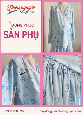 Mẫu đồng phục sản phụ TN01 chất liệu vải an toàn với làn da, kháng khuẩn tốt