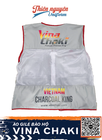 Mẫu áo gile bảo hộ VINA CHAKI chất liệu vải kate kết hợp với vải lưới thoáng mát