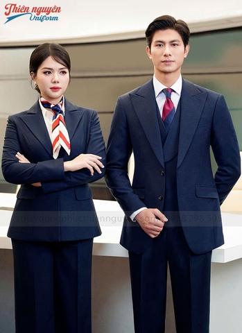 đồng phục áo vest xanh đen