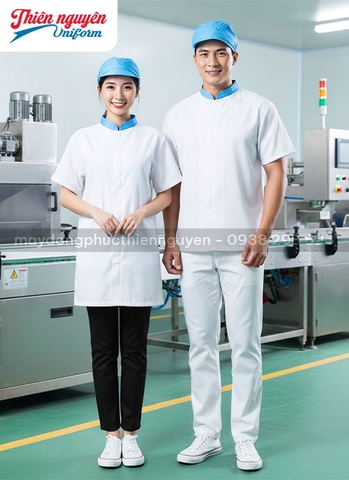 Ví dụ: Đồng phục công nhân thực phẩm màu trắng thiết kế bởi Thiên Nguyên
