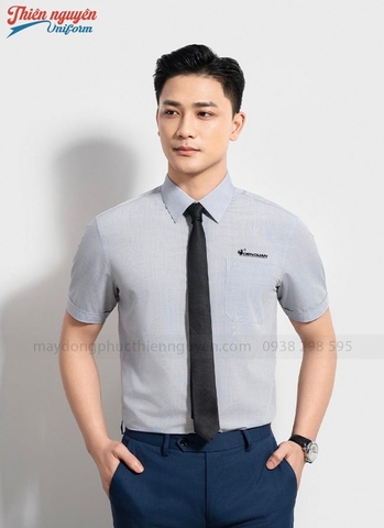 may đồng phục sơ mi màu xám