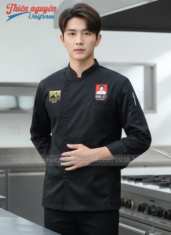 mẫu đồng phục đầu bếp màu đen Mamalas