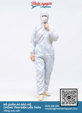 Mẫu đồng phục liền thân bảo hộ ngành thực phẩm - TN06