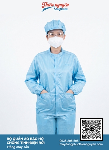 Mẫu đồng phục ngành chế biến thực phẩm sử dụng chất liệu chống tĩnh điện an toàn