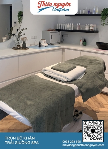 Trọn bộ khăn trải giường spa cotton 100% phù hợp với mọi kích thước, chất liệu vải cao cấp an toàn với da