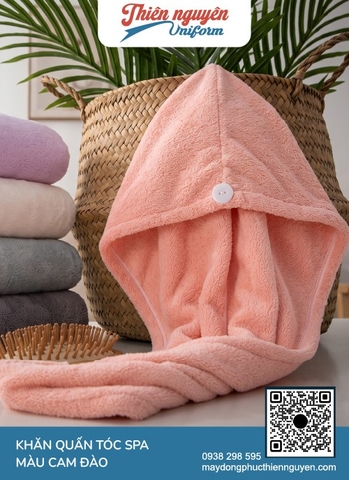 chất liệu khăn quấn tóc spa dạng sợi microfiber cao cấp, mang lại bề mặt mềm mịn