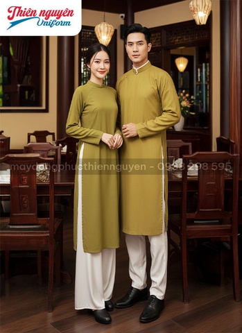 mẫu áo dài đồng phục nam nữ