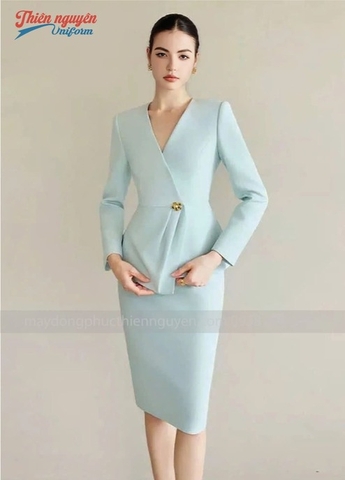 Mẫu đồng phục nhân viên lễ tân khách sạn màu pastel