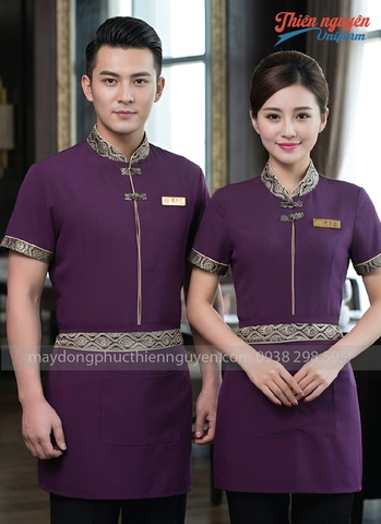 Mẫu đồng phục phục vụ nhà hàng Thái màu tím