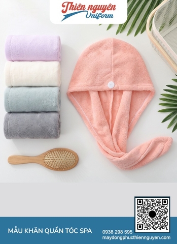 chất liệu khăn quấn tóc spa dạng sợi microfiber cao cấp, mang lại bề mặt mềm mịn