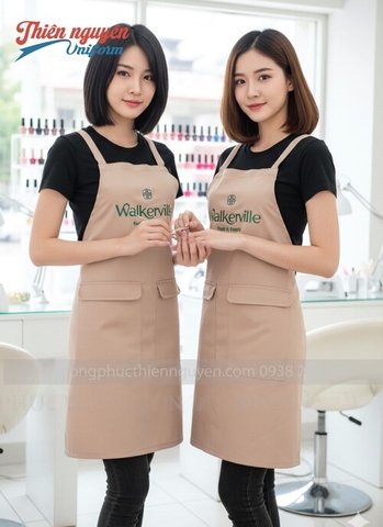 Mẫu tạp dề nail màu be