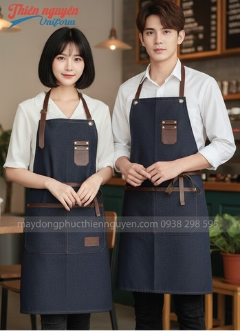 Tạp dề quán cafe phối da